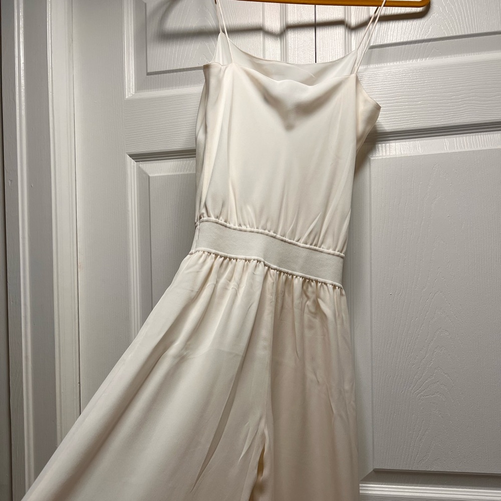 THEORY - White Silk Jumpsuit Crepe De Chine - Size P/S - NWOT